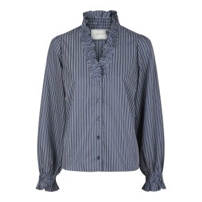 Neo Noir - Brielle Twill Stripe Shirt - Dusty blue