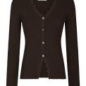 Neo Noir - Clara Stitch Knit Blouse - Dark brown