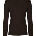 Neo Noir - Clara Stitch Knit Blouse - Dark brown
