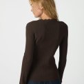 Neo Noir - Clara Stitch Knit Blouse - Dark brown