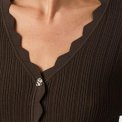 Neo Noir - Clara Stitch Knit Blouse - Dark brown