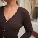 Neo Noir - Clara Stitch Knit Blouse - Dark brown