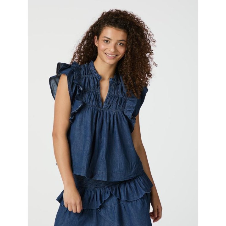 Neo Noir - Jayla Denim Top - Blue