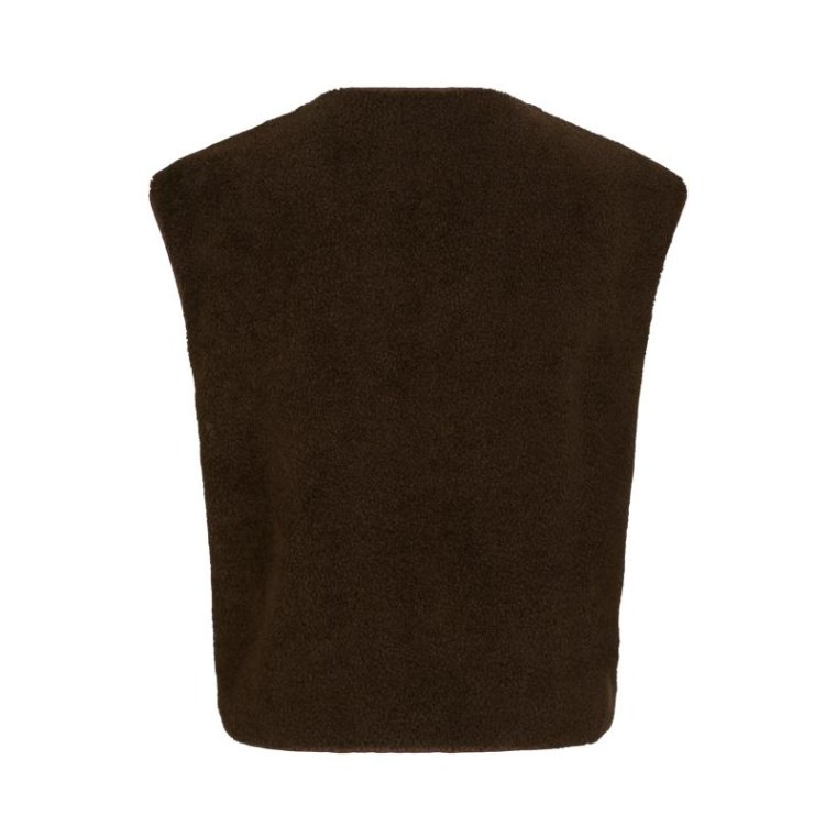 Neo Noir - Mariko Teddy Vest - Dark brown