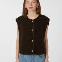 Neo Noir - Mariko Teddy Vest - Dark brown