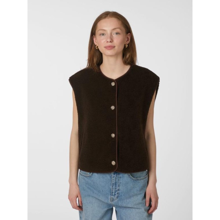 Neo Noir - Mariko Teddy Vest - Dark brown