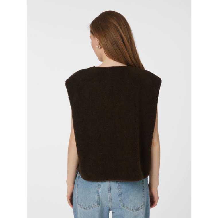 Neo Noir - Mariko Teddy Vest - Dark brown