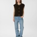Neo Noir - Mariko Teddy Vest - Dark brown