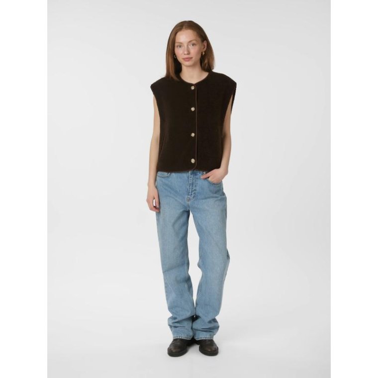 Neo Noir - Mariko Teddy Vest - Dark brown