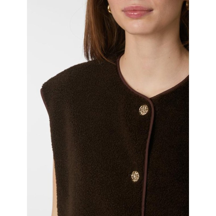 Neo Noir - Mariko Teddy Vest - Dark brown