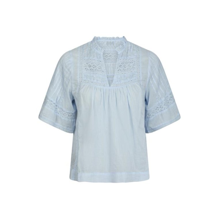 Neo Noir - Siama S Voile Blouse - Light Blue