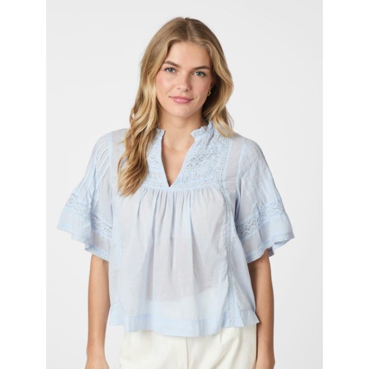 Neo Noir - Siama S Voile Blouse - Light Blue