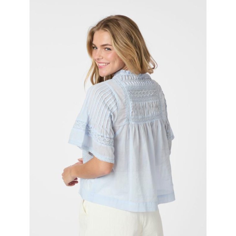 Neo Noir - Siama S Voile Blouse - Light Blue