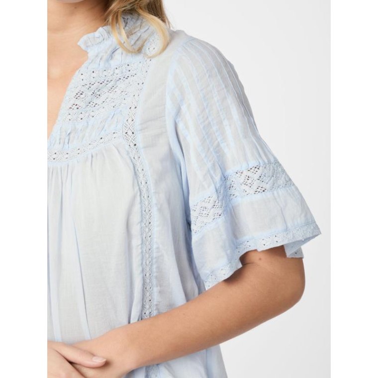 Neo Noir - Siama S Voile Blouse - Light Blue