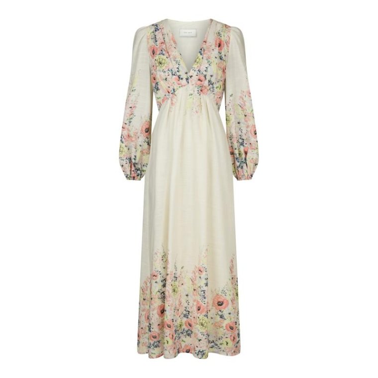 Neo Noir - Silfi Flower Print Dress - Creme