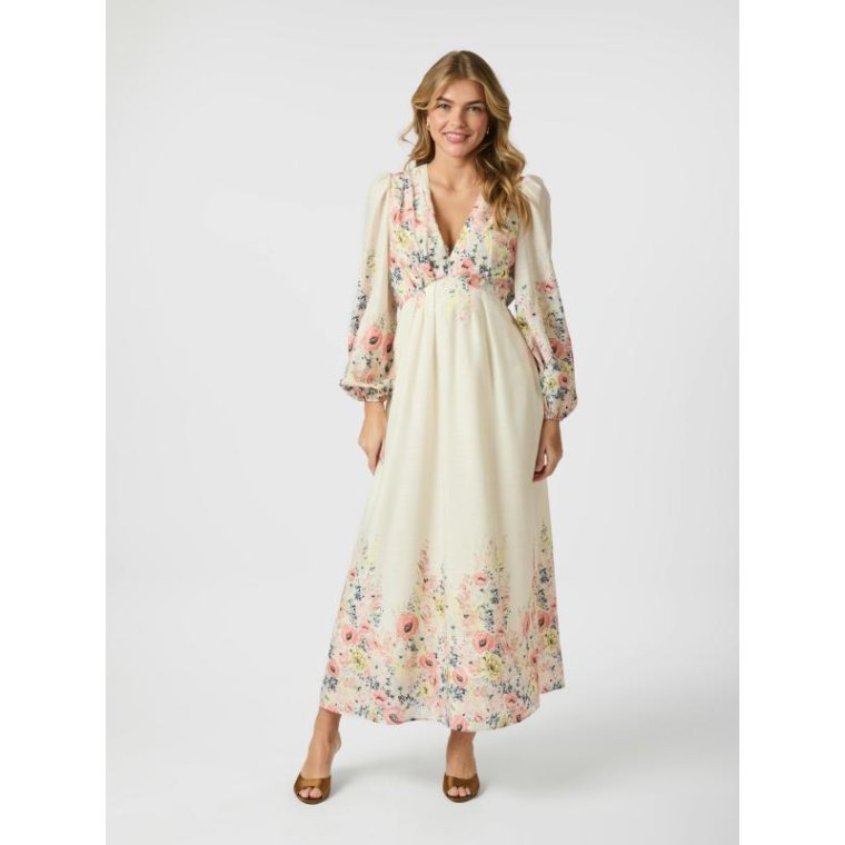 Neo Noir - Silfi Flower Print Dress - Creme