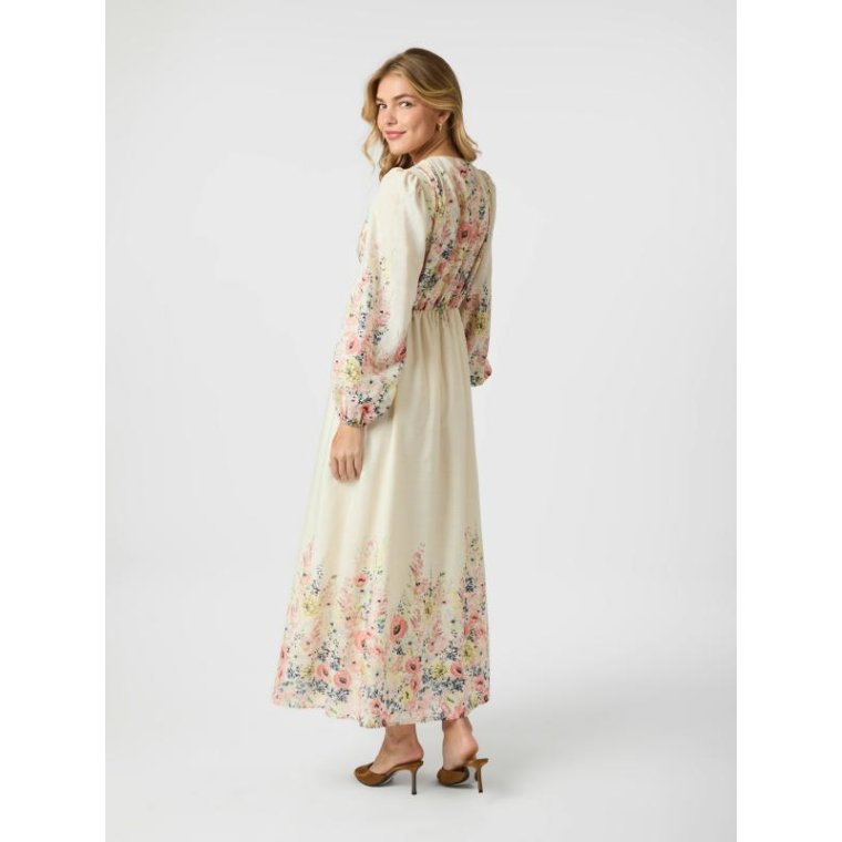 Neo Noir - Silfi Flower Print Dress - Creme