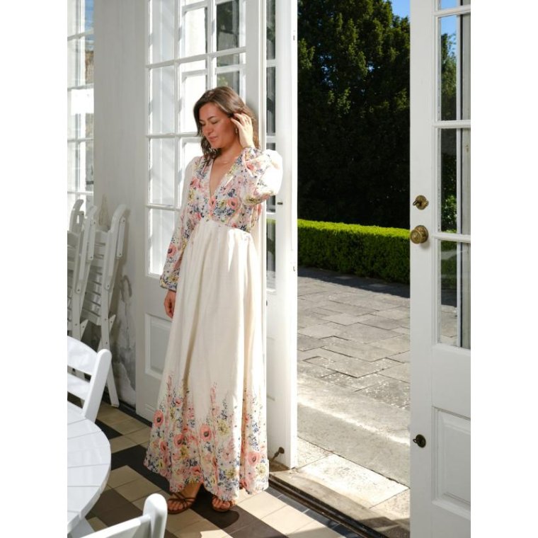 Neo Noir - Silfi Flower Print Dress - Creme