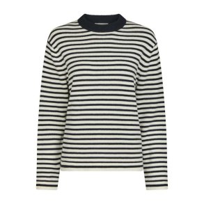 Neo Noir - Rivi Stripe Knit Sweater - White/navy