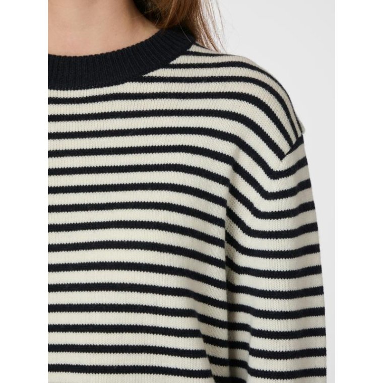 Neo Noir - Rivi Stripe Knit Sweater - White/navy
