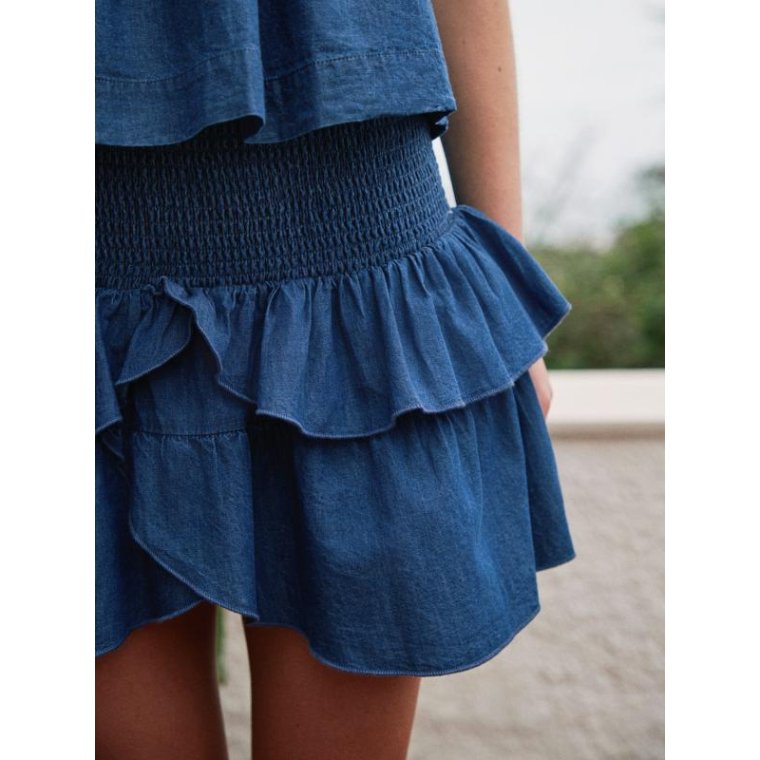 Neo Noir - Carin Denim Skirt	- Blue
