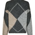 Neo Noir - Inga Check Fluff Knit Blouse - Antracit