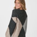 Neo Noir - Inga Check Fluff Knit Blouse - Antracit
