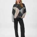 Neo Noir - Inga Check Fluff Knit Blouse - Antracit