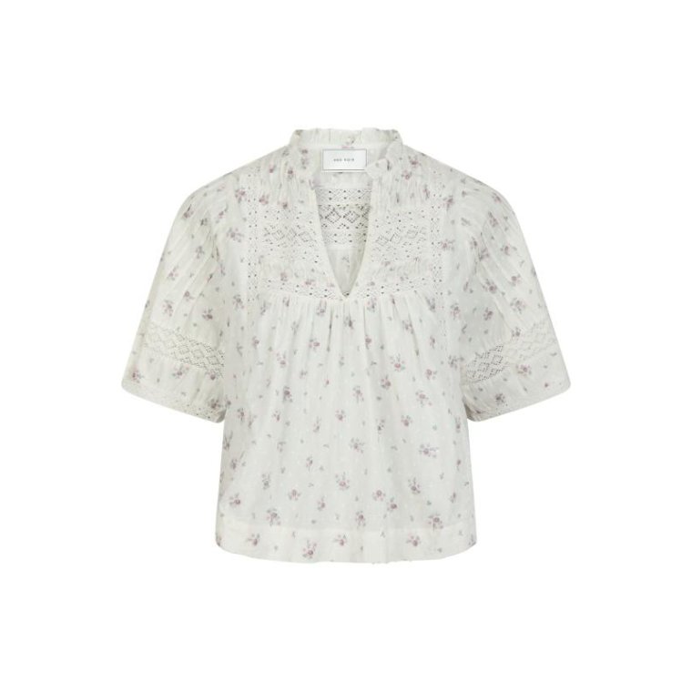 Neo Noir - Siama Dobby Flower Blouse - Off White	