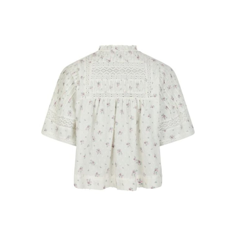 Neo Noir - Siama Dobby Flower Blouse - Off White	