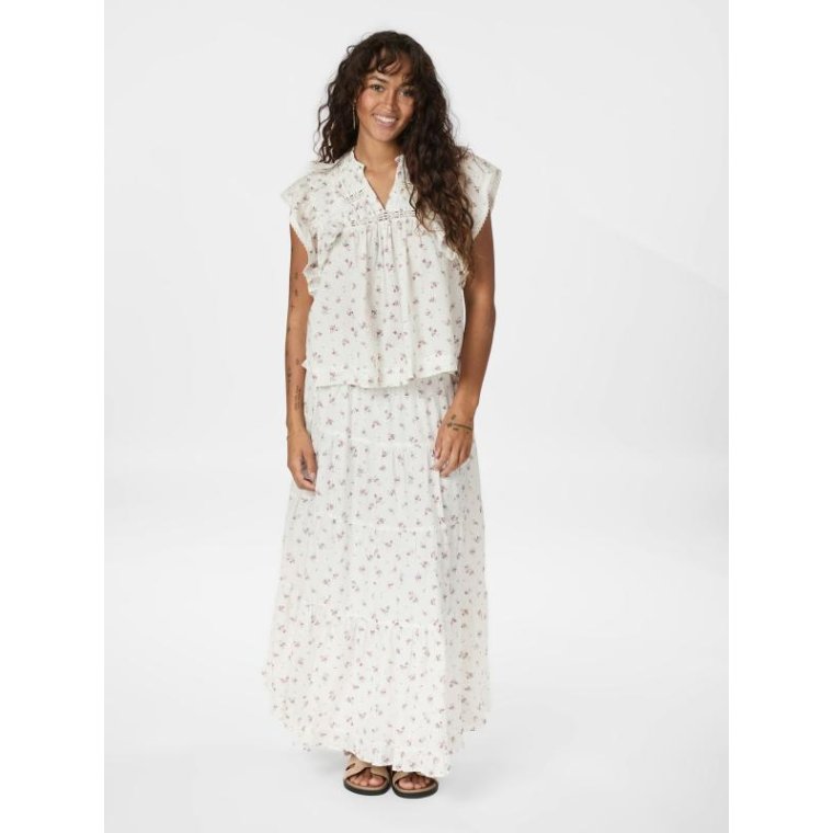 Neo Noir - Asta Small Blossom Skirt - Creme