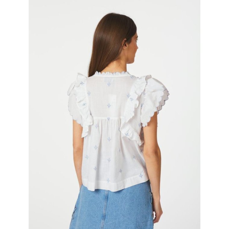 Neo Noir - Jayla Embroidery Top - White