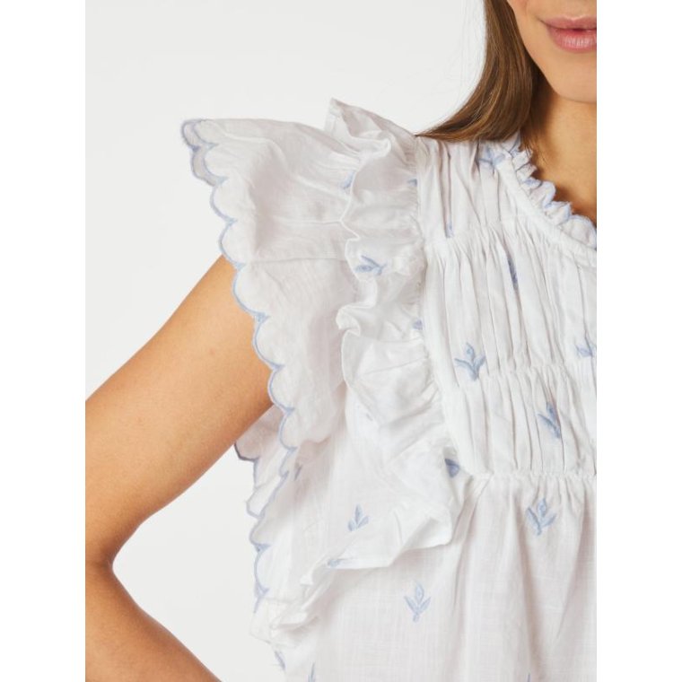 Neo Noir - Jayla Embroidery Top - White