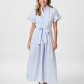 Neo Noir - Nessie Stripe Dress - White/Light Blue