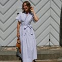 Neo Noir - Nessie Stripe Dress - White/Light Blue