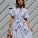 Neo Noir - Nessie Stripe Dress - White/Light Blue