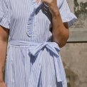 Neo Noir - Nessie Stripe Dress - White/Light Blue
