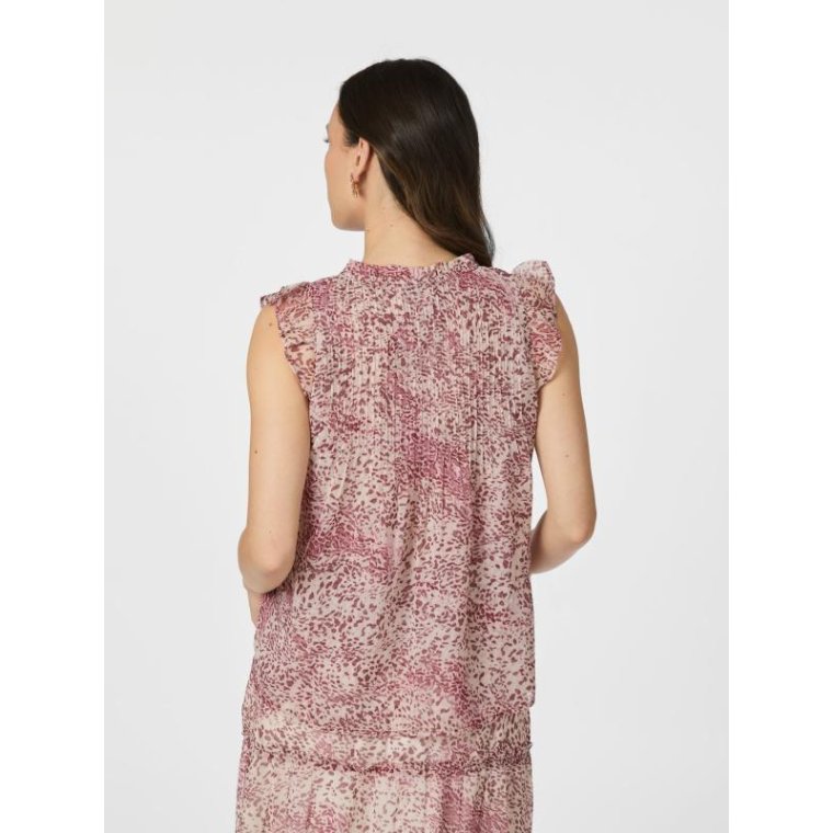 Neo Noir - Izar Blur Graphic Top - Evening Rose