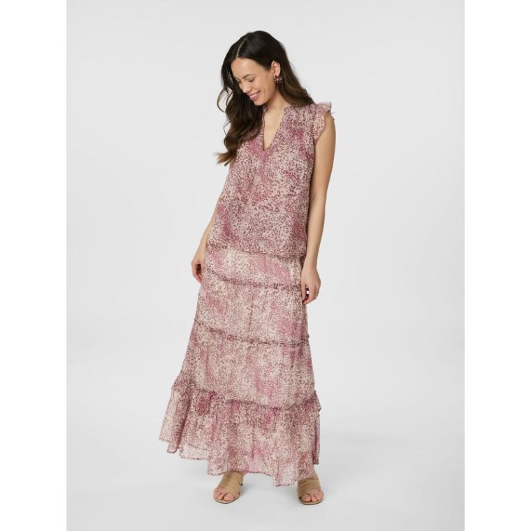 Neo Noir - Izar Blur Graphic Top - Evening Rose