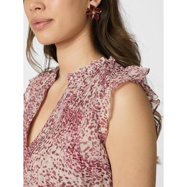 Neo Noir - Izar Blur Graphic Top - Evening Rose