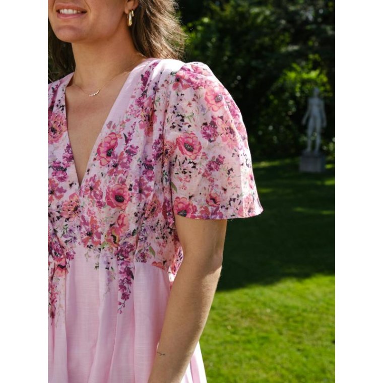 Neo Noir - Serna Flower Print Dress - Light pink