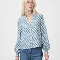 Neo Noir - Delsie Print Blouse - Smoke Blue