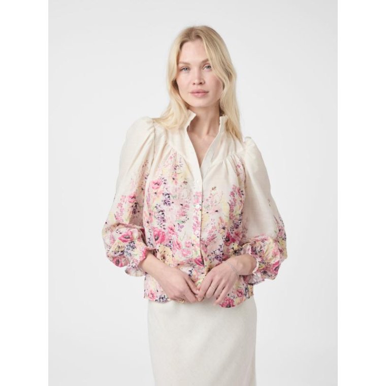Neo Noir - Calloma Flower Print Blouse - Ivory