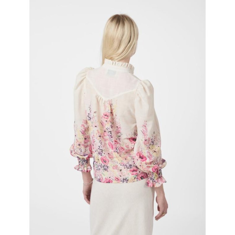 Neo Noir - Calloma Flower Print Blouse - Ivory