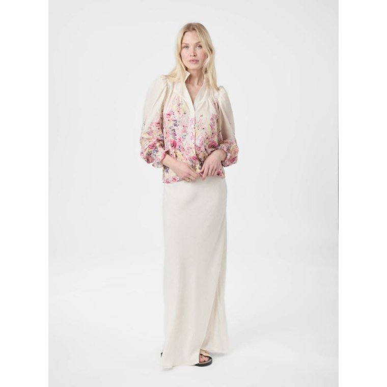 Neo Noir - Calloma Flower Print Blouse - Ivory