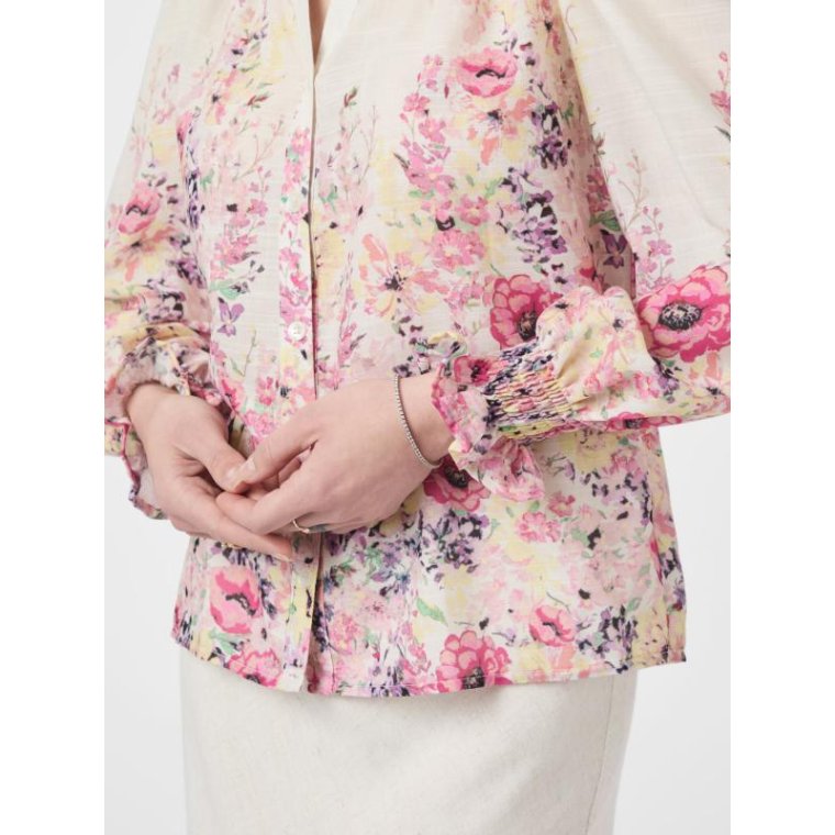 Neo Noir - Calloma Flower Print Blouse - Ivory