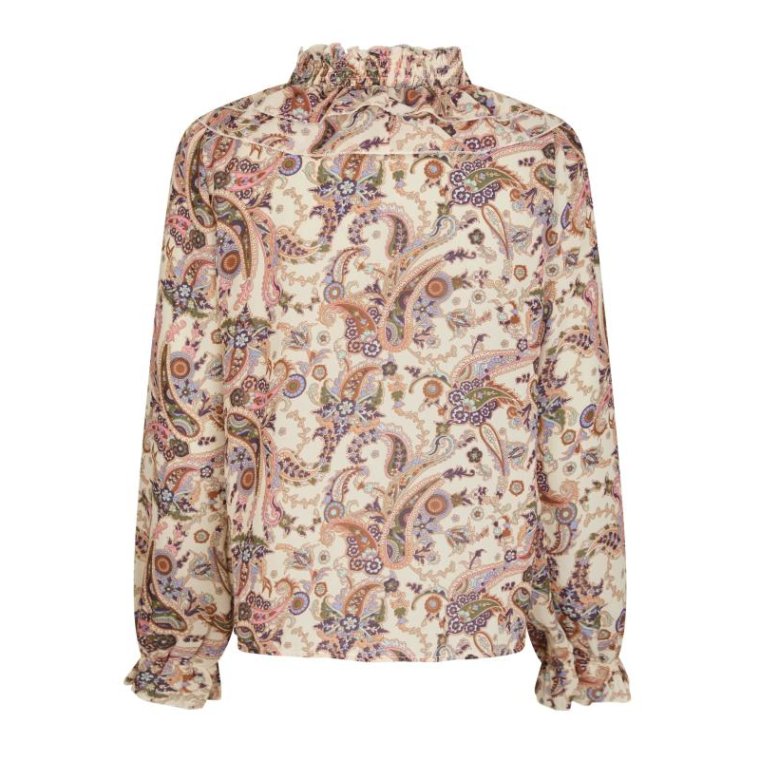 Neo Noir - Ivey Art Paisely Blouse - Creme