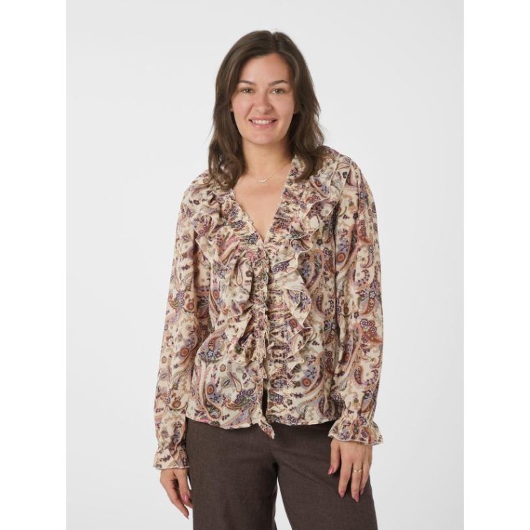 Neo Noir - Ivey Art Paisely Blouse - Creme