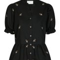 Neo Noir - Savy Flower Emb Blouse - Black