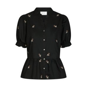Neo Noir - Savy Flower Emb Blouse - Black
